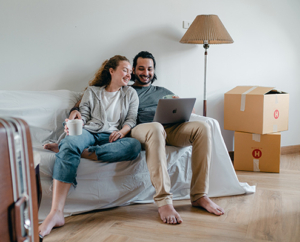 Couple moving into new home