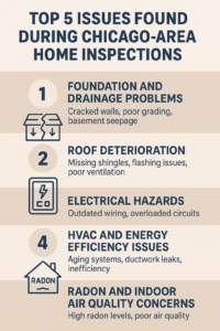 image of top 5 issues found in chicago-area home inspections