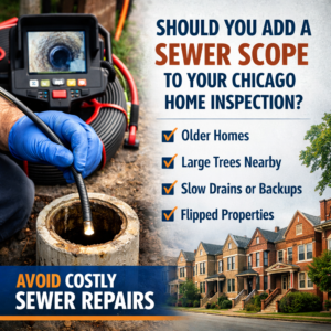 image outlining need for a sewer scope in chicago homes
