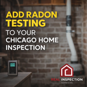 image of radon vent recommending radon test for chicago home inspection